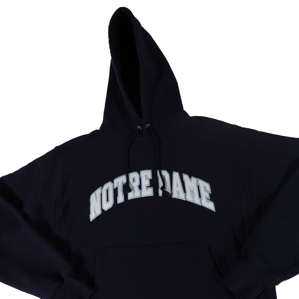 Notre Dame Champion Reverse Weave Stitched Letters Kangaroo Hoodie Men's Medium